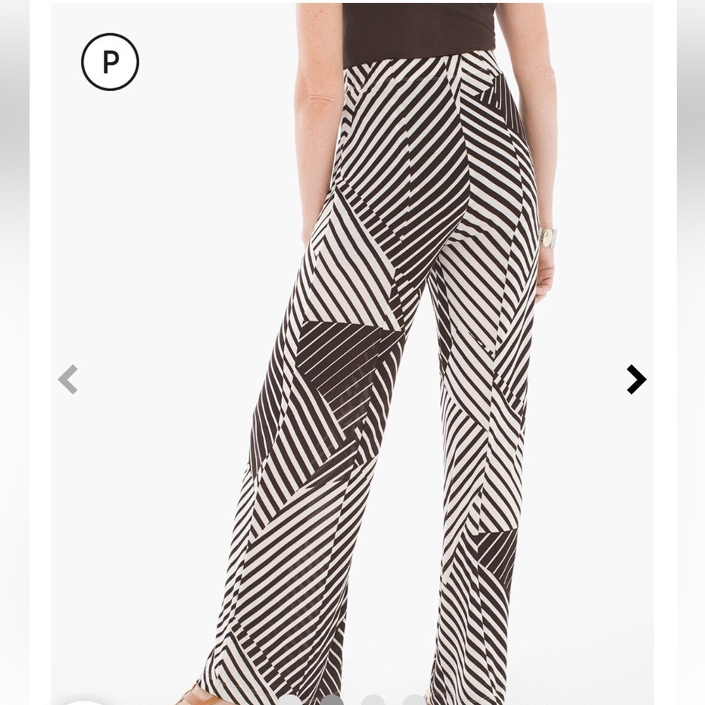 Chicos Travelers Brown Strip Patch Pull On Pants. Size‎ 0 Chicos (587)